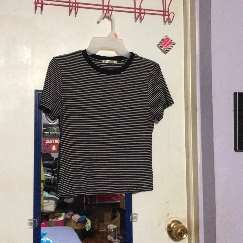 White & black striped shirt
